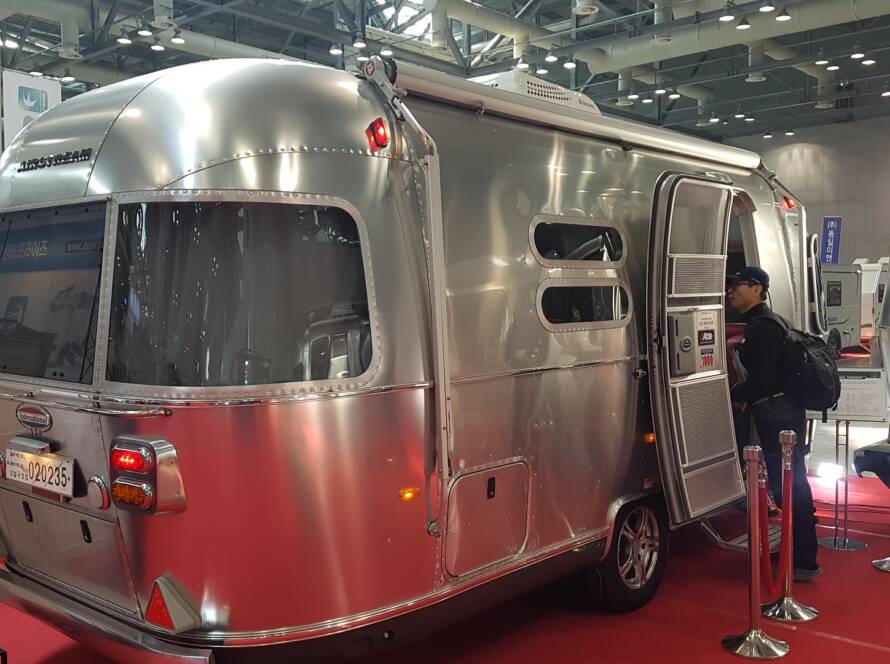 AirStream RV in a showroom